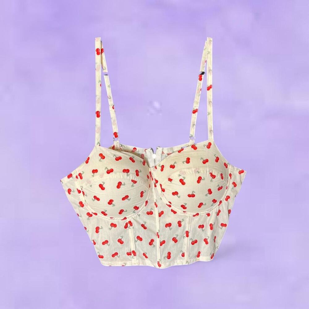 Say what cherry print bustier